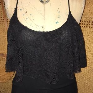 Lace tank crop top
